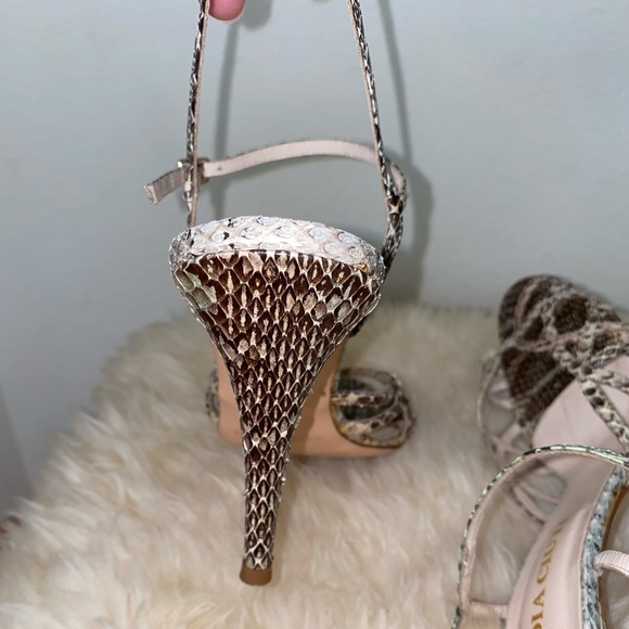 Claudia Ciuti Snakeskin Strappy Stiletto Heels - Picture 6 of 11